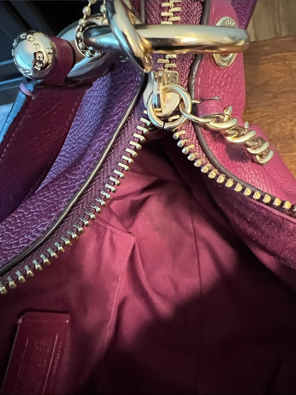 COACH Pebbled Leather Shoulder and Crossbody Bag - Picture 16 of 17